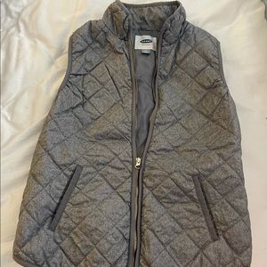 Old navy gray zip up quilted vest